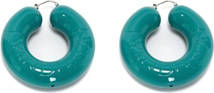 Embossed-Logo Hoop Earrings