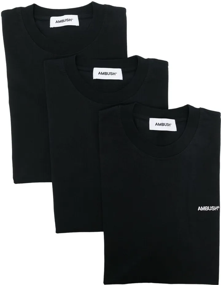 logo-embroidered T-shirt set (set of three)