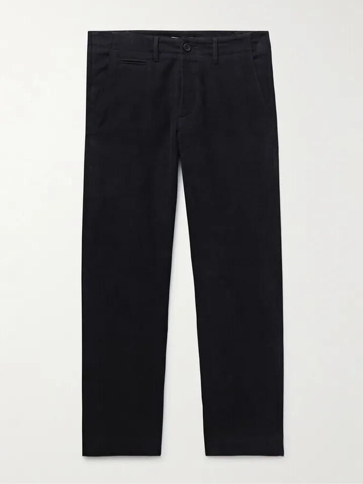 Straight-Leg Cotton-Moleskin Chinos