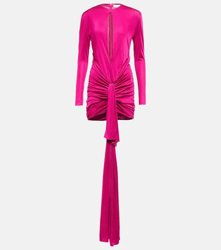 Draped jersey minidress