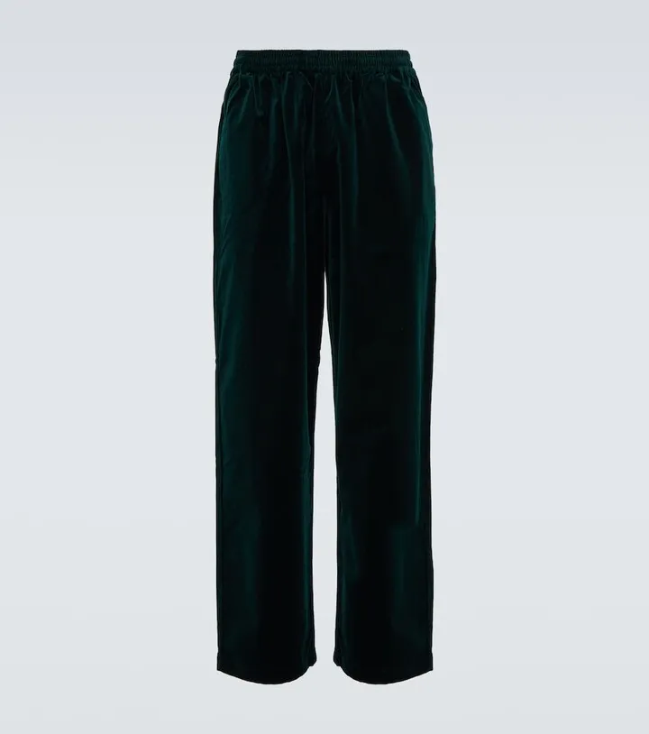 Wide-leg velvet pants