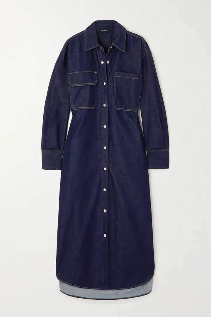 GOLDSIGN - The Scully Denim Shirt Dress - Blue