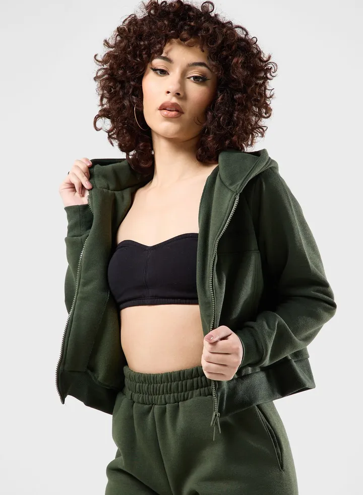 Cropped Zip Hoodie