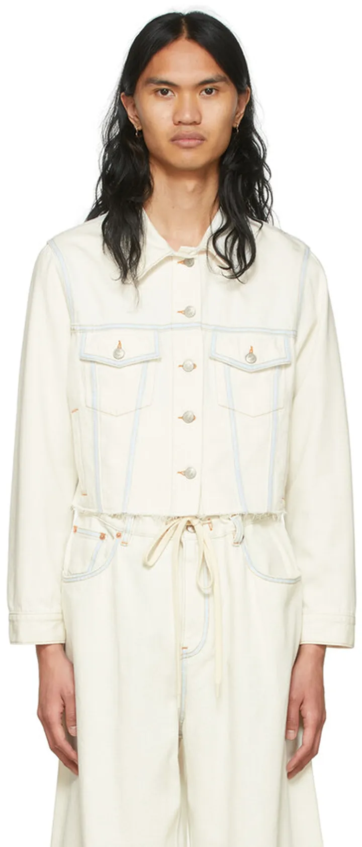 MM6 Maison Margiela SSENSE Exclusive Off-White Denim Jacket