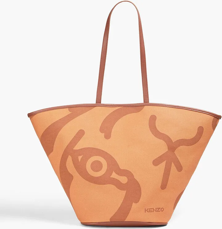 Printed cotton-canvas tote