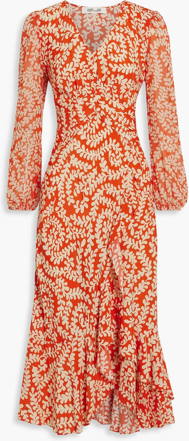 Emmet wrap-effect printed crepe midi dress