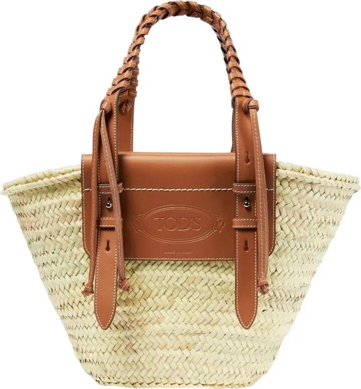Tod's Logo Embossed Woven Tote Bag
