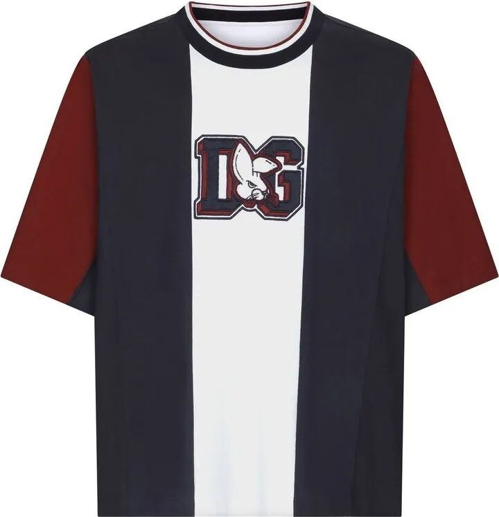 striped logo-print T-shirt