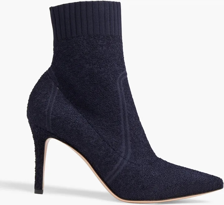Fiona bouclé-knit ankle boots