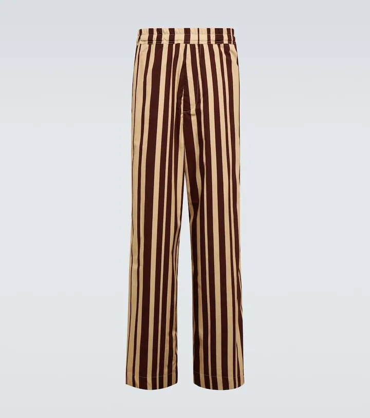 Striped wide-leg pants