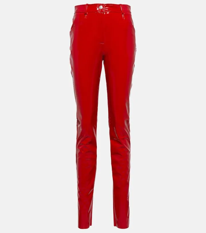 PVC high-rise skinny pants