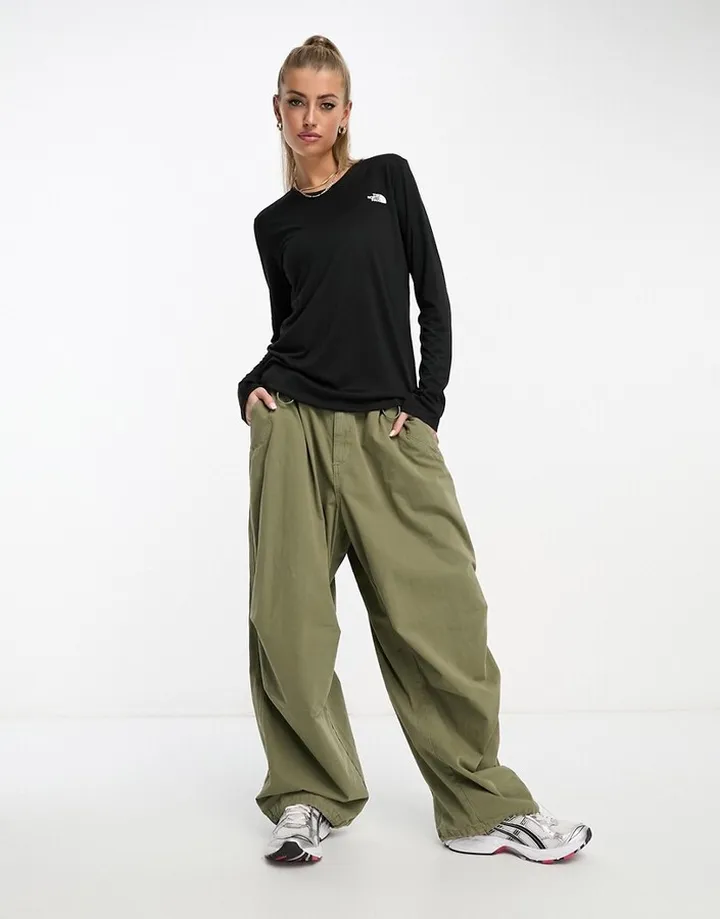 The North Face long sleeve top in black