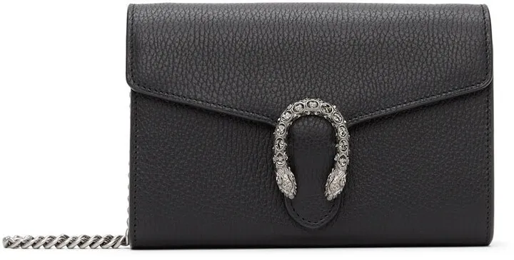 Gucci Black Mini Dionysus Wallet Chain Bag