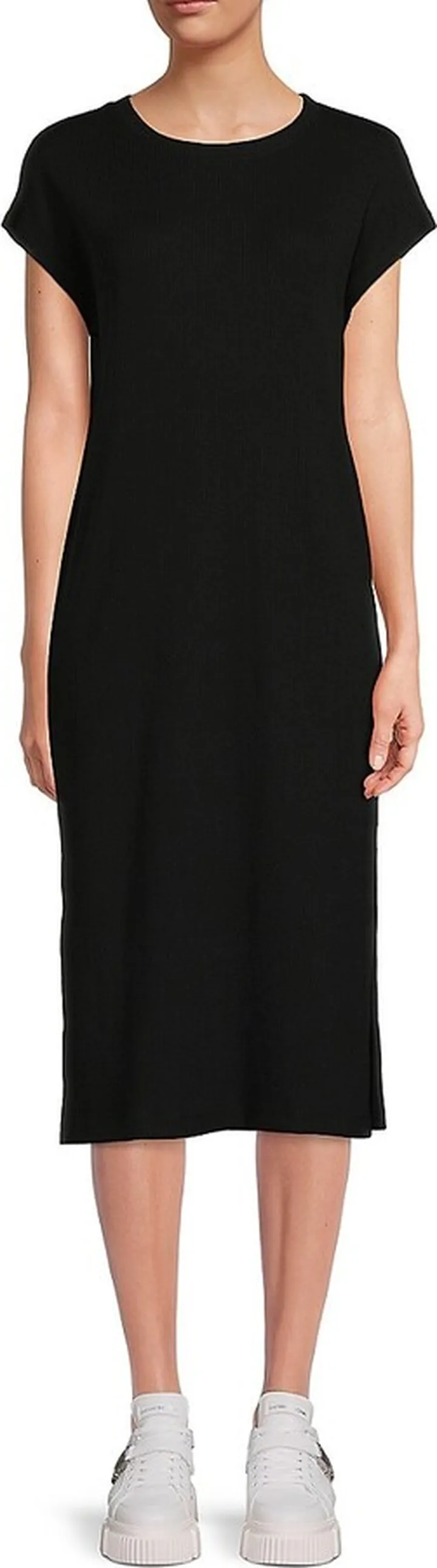 Ribbed Midi T Shirt Dress