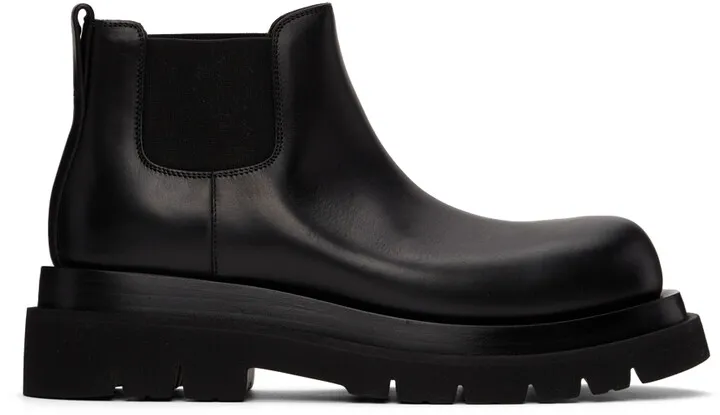 Bottega Veneta Black Lug Chelsea Boots