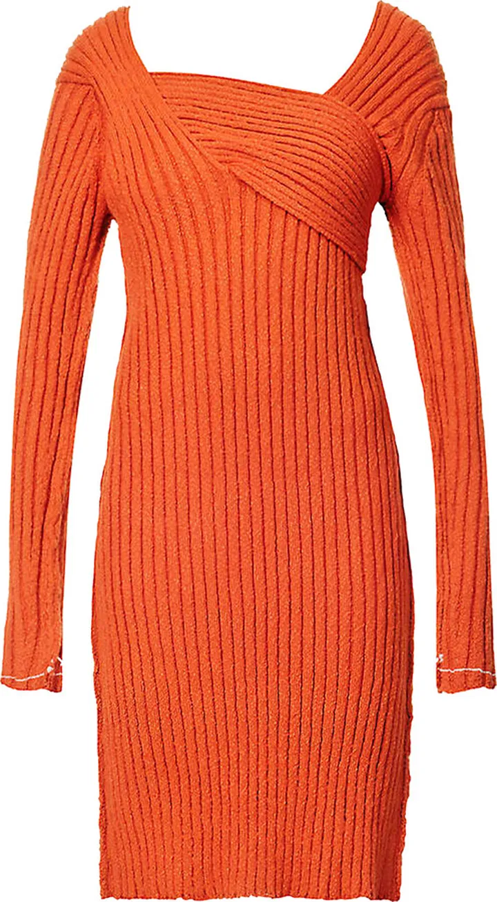AMY LYNN - Leoni Rust Knit Twist Dress