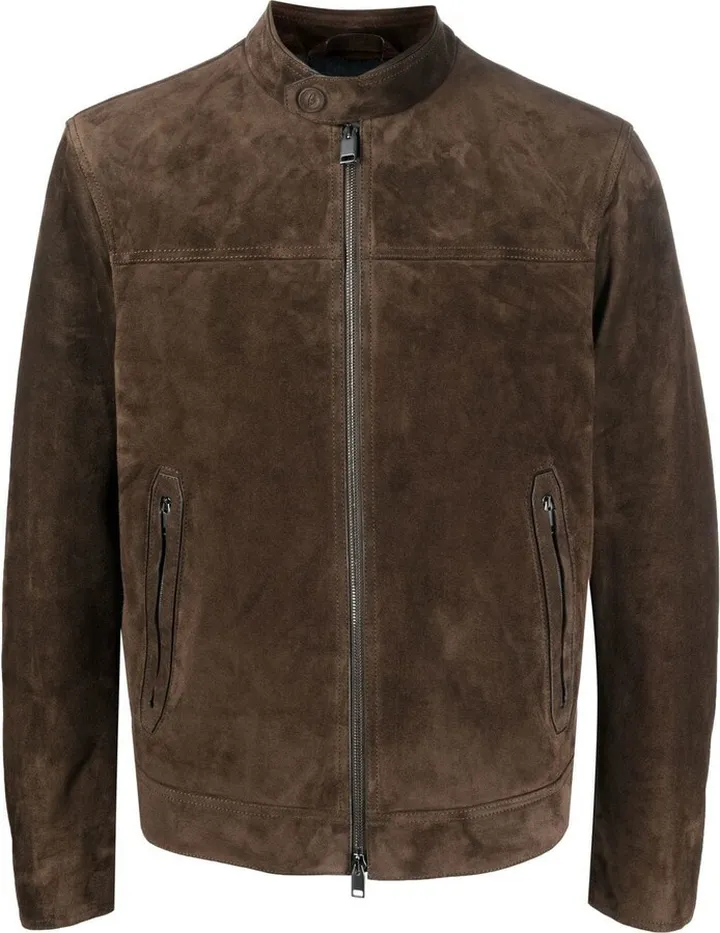 High-Neck Leather Jacket