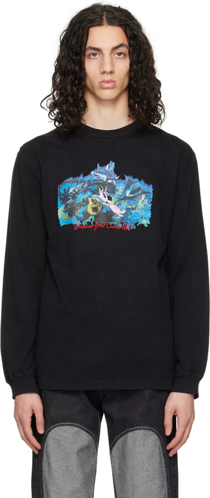 Carne Bollente Black Embroidered Long Sleeve T-Shirt