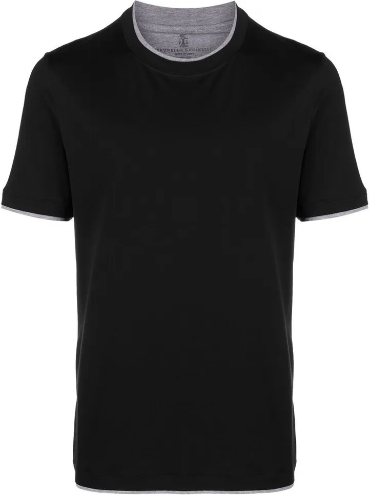 contrasting-trim T-shirt