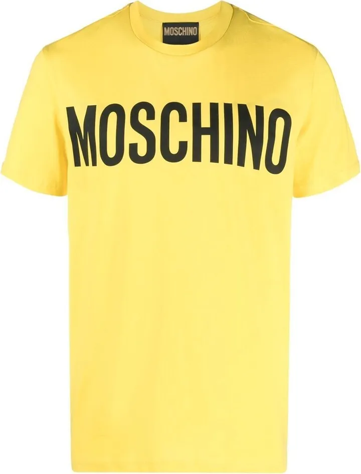 Yellow Logo Print Cotton T-Shirt