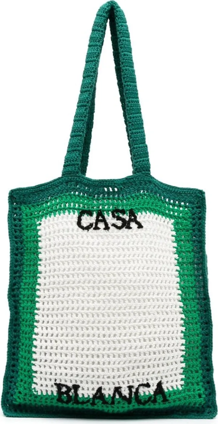 Tennis crochet-knit tote bag