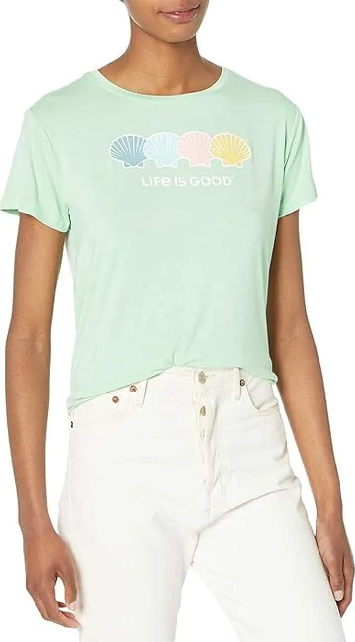 Life is Good Seashell Spectrum Lightweight Sleep Tee (Sage Green) Women's Pajama