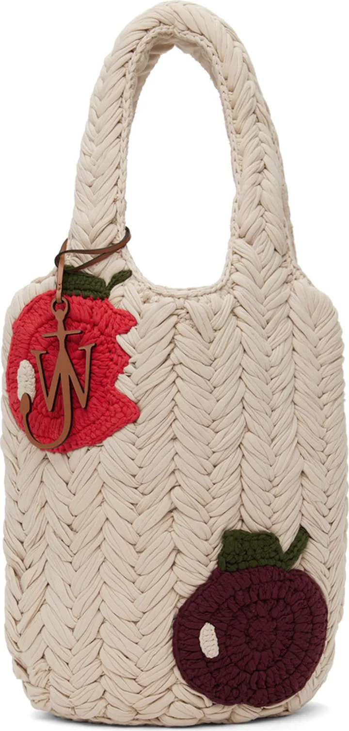 JW Anderson Beige Apple Knitted Tote