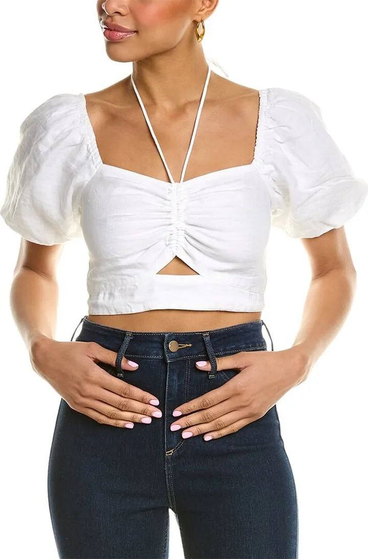 Boden Halter neck Cut Out Crop Top