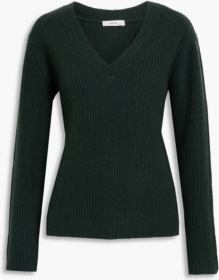 Ribbed wool and cashmere-blend sweater