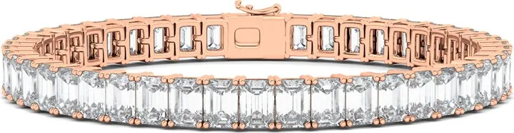 Emerald Cut Lab Created Diamond Tennis Bracelet