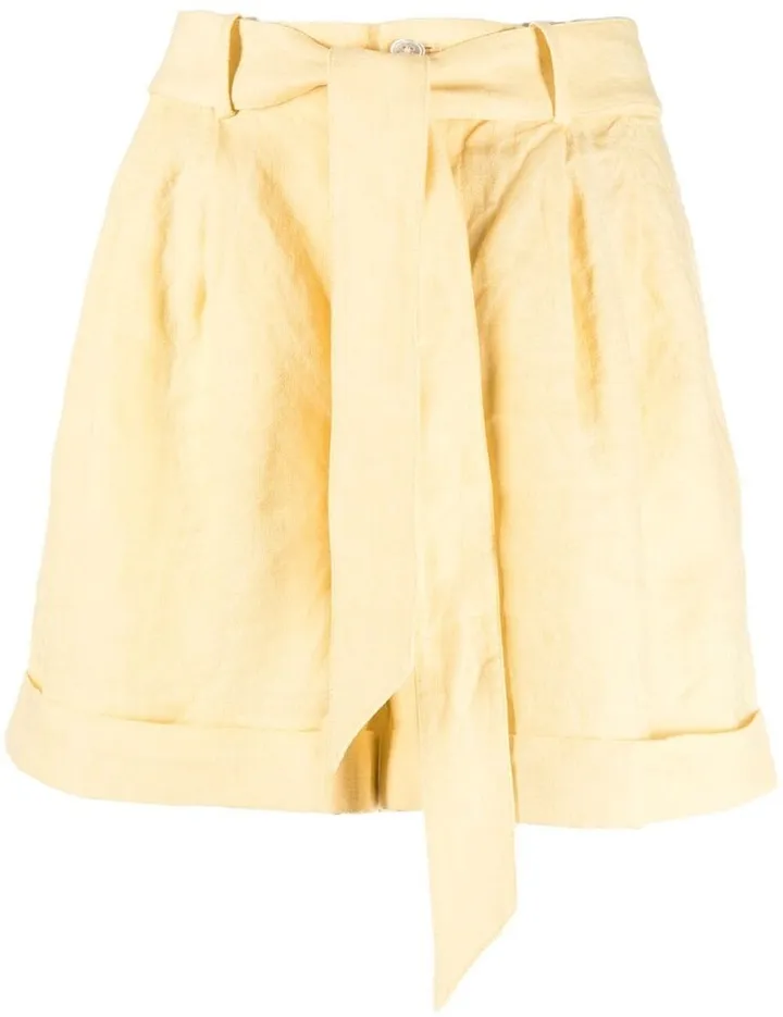 Belted Linen Shorts