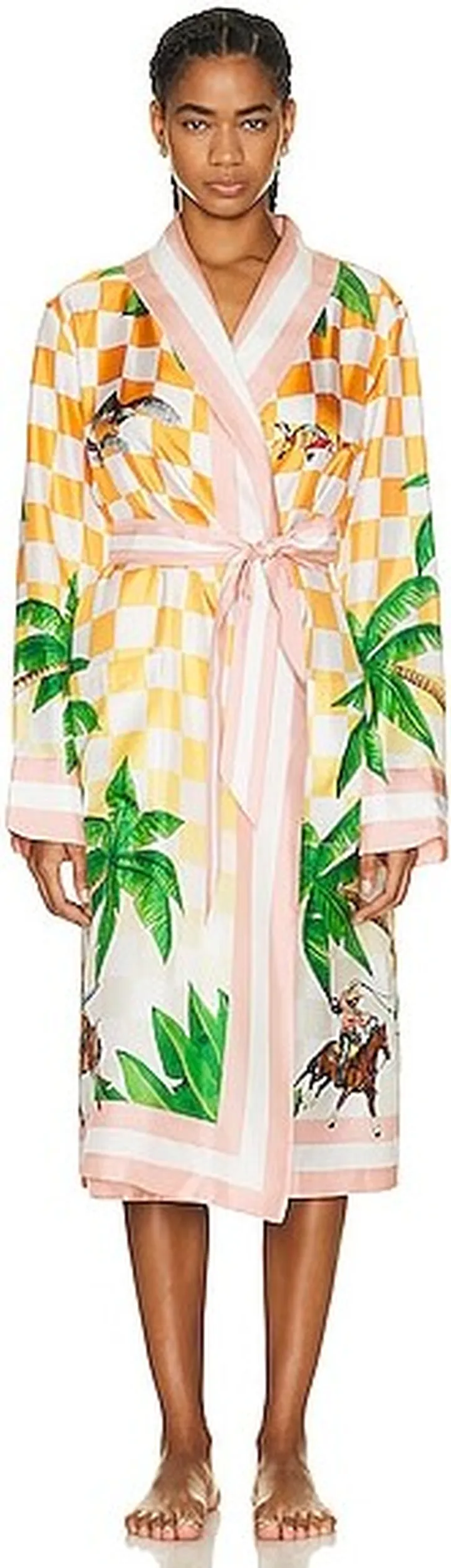 Casablanca Silk Robe in Pink