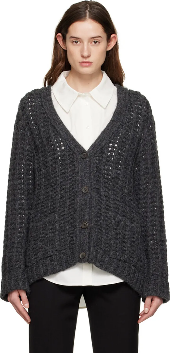 ANINE BING Gray Kurt Cardigan