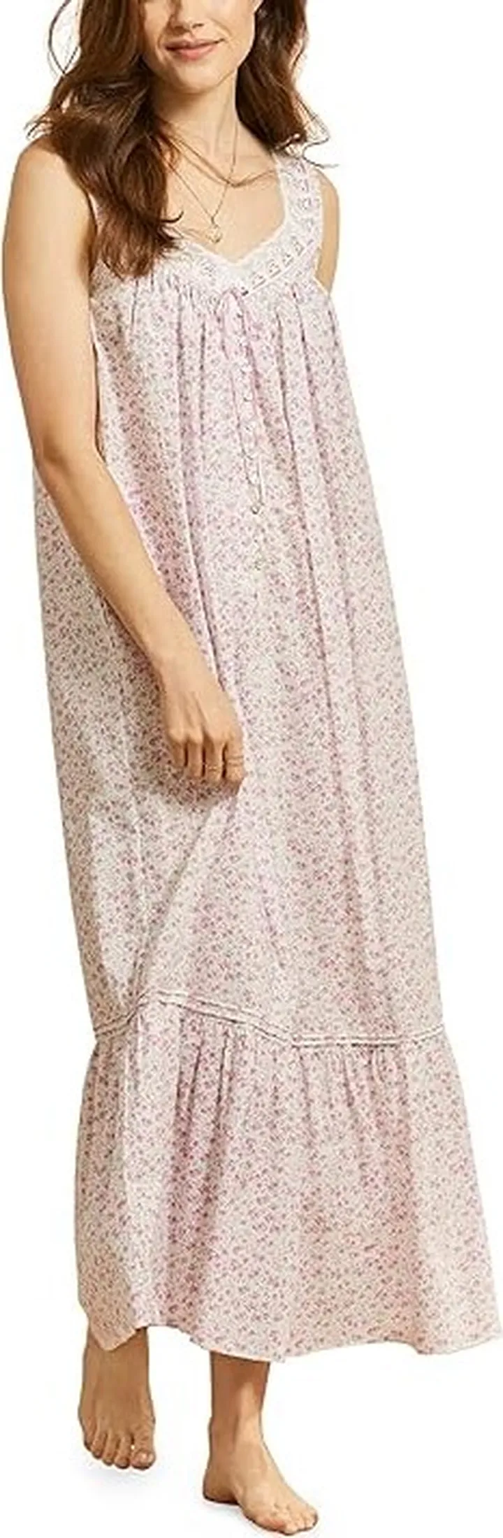 Eileen West Sleeveless Ballet Gown (Floral) Women's Pajama