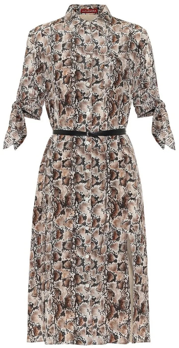 Narcissa printed silk midi dress