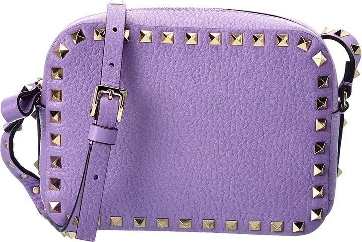 Valentino Rockstud Grainy Leather Camera Bag