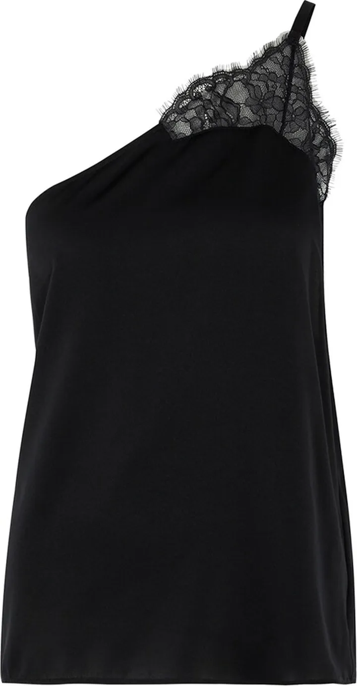 JW Anderson One-shoulder Lace-trimmed Satin Camisole Top