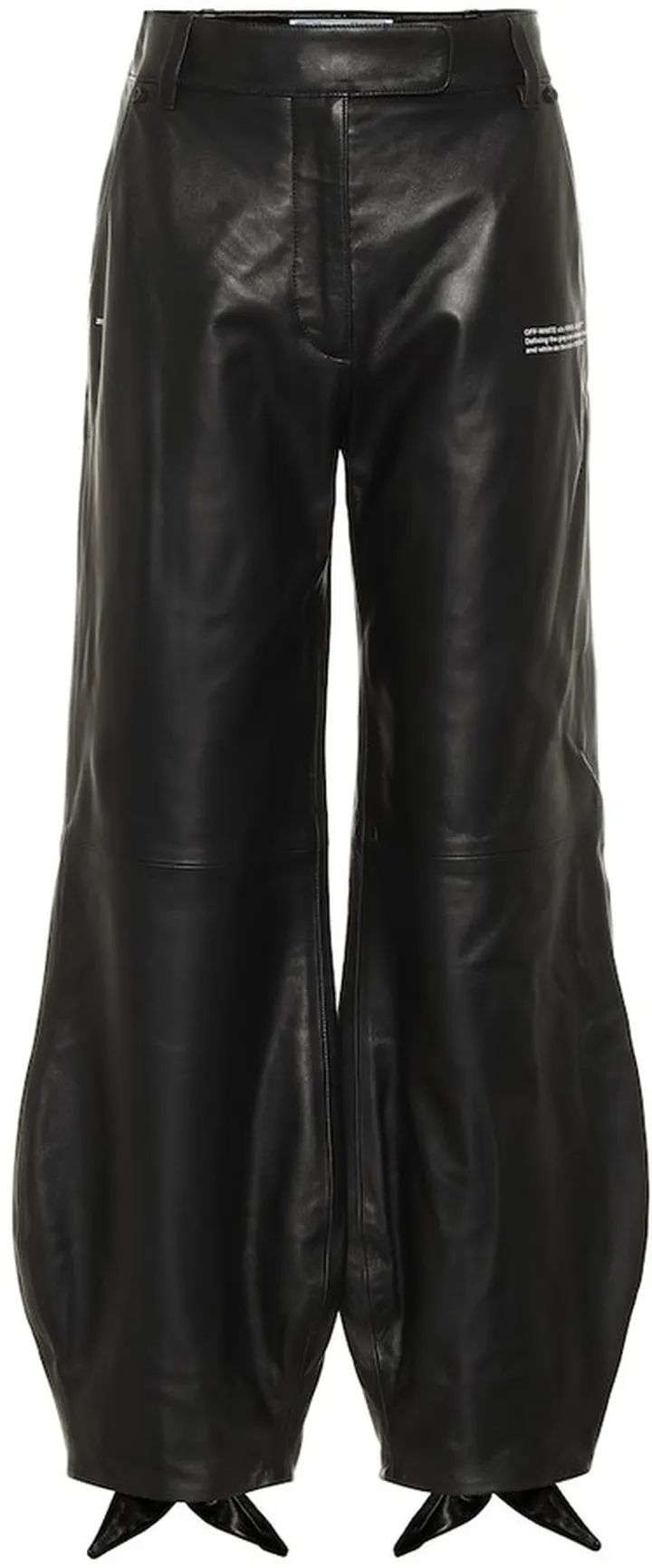 Bow cuff leather pants