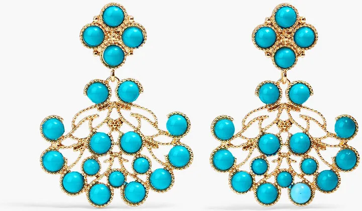 Gold-tone stone earrings