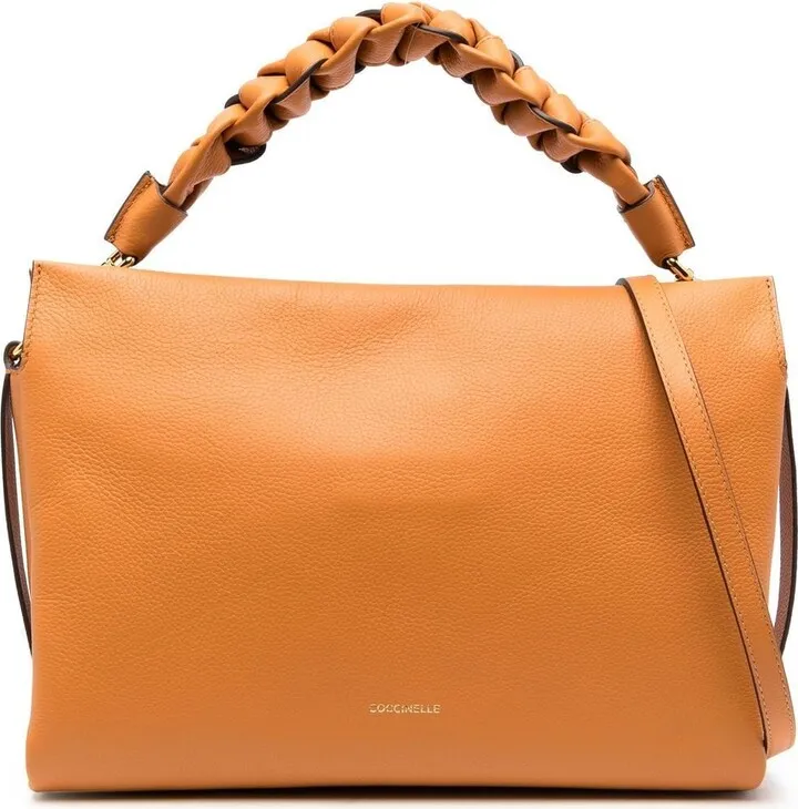 Braided-Detail Leather Tote Bag
