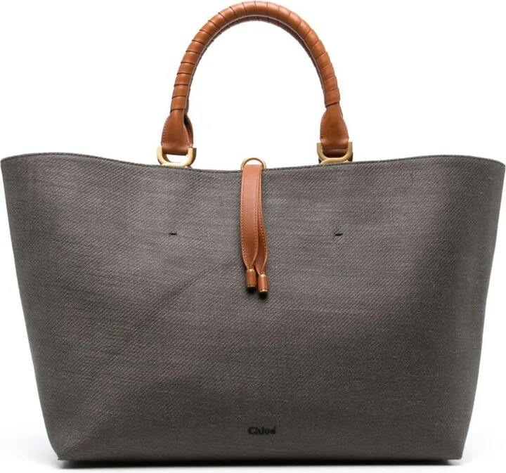 Black Marcie Linen Tote Bag