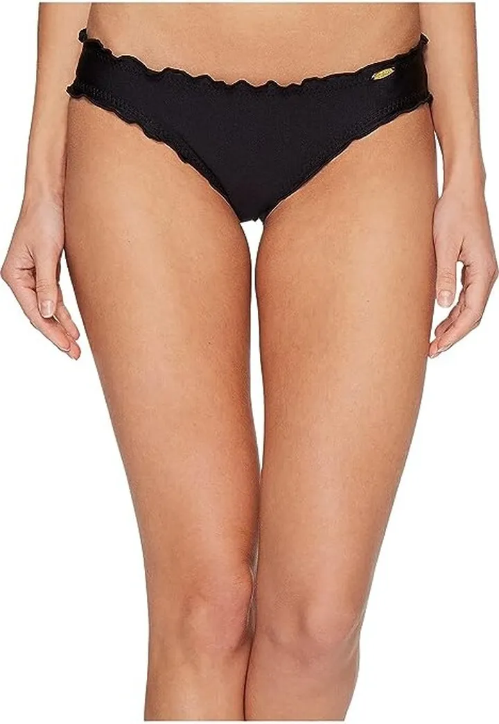 Luli Fama Cosita Buena Full Ruched Back Bikini Bottom (Black) Women's Swimwear