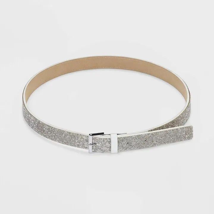 Women's Rhinestone Belt - Wild Fable™ White S