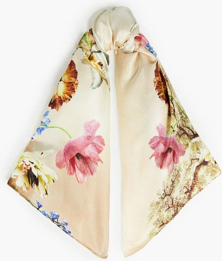 Printed silk-twill scarf