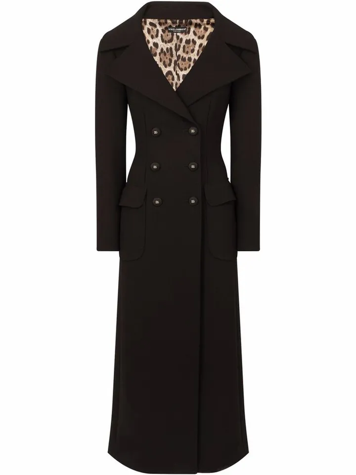 Cinched Double-Breasted Coat