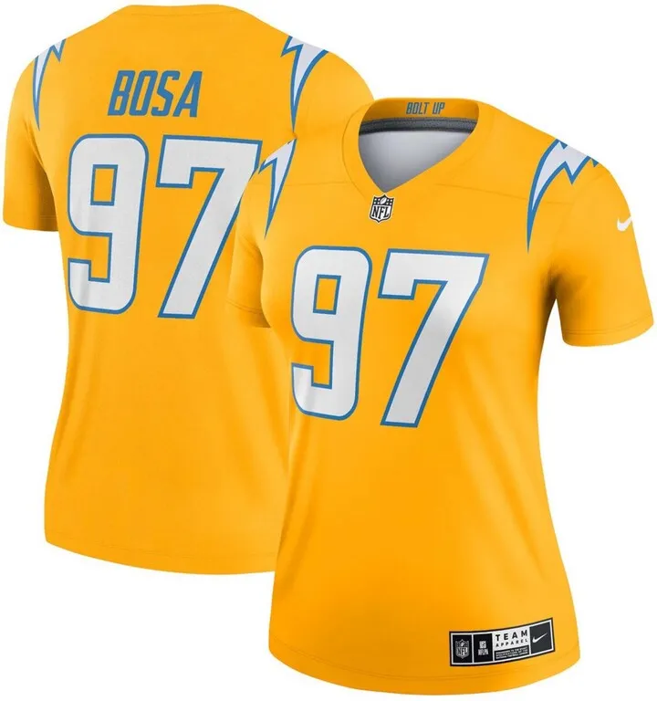 Women's Joey Bosa Gold-Tone Los Angeles Chargers Inverted Legend Jersey