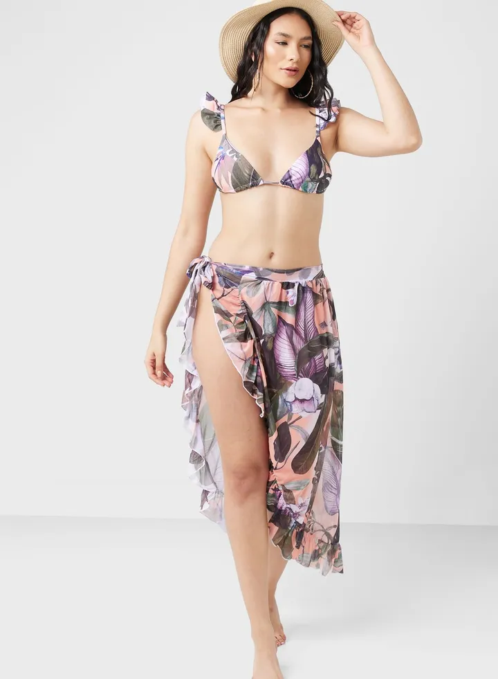 3 Piece Printed Bikini Set