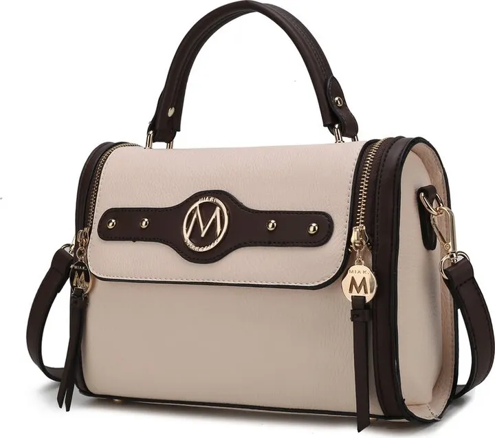 MKF Collection by Mia K Sabrina Color Block Shoulder Handbag For Women's - White