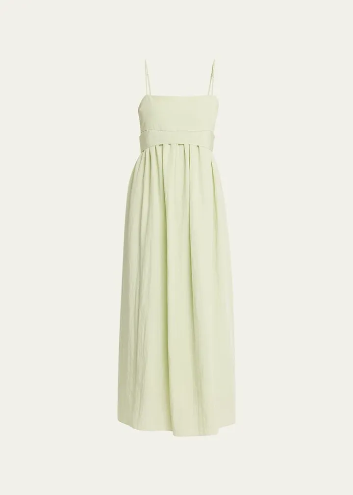 Ruched Panelled Tie-Back Midi Dress