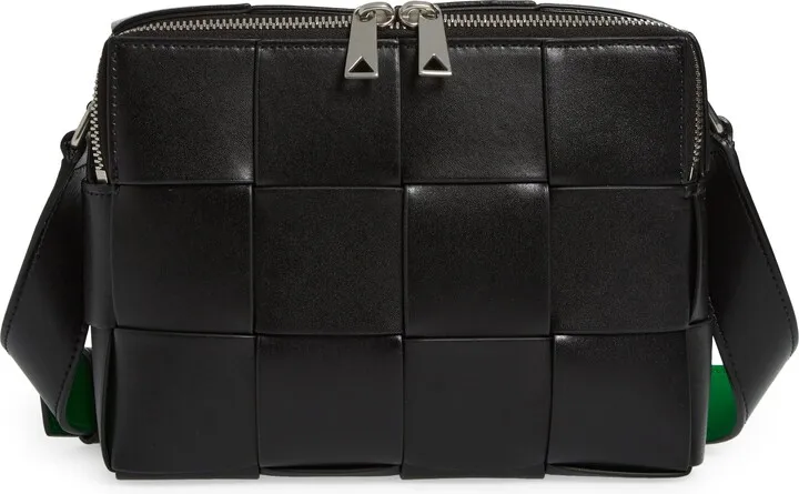 Small Cassette Intrecciato Leather Camera Bag
